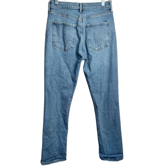 AGOLDE Riley High Rise Straight Crop in Whiplash Denim Blue Jeans 28 B25 - Picture 5 of 12